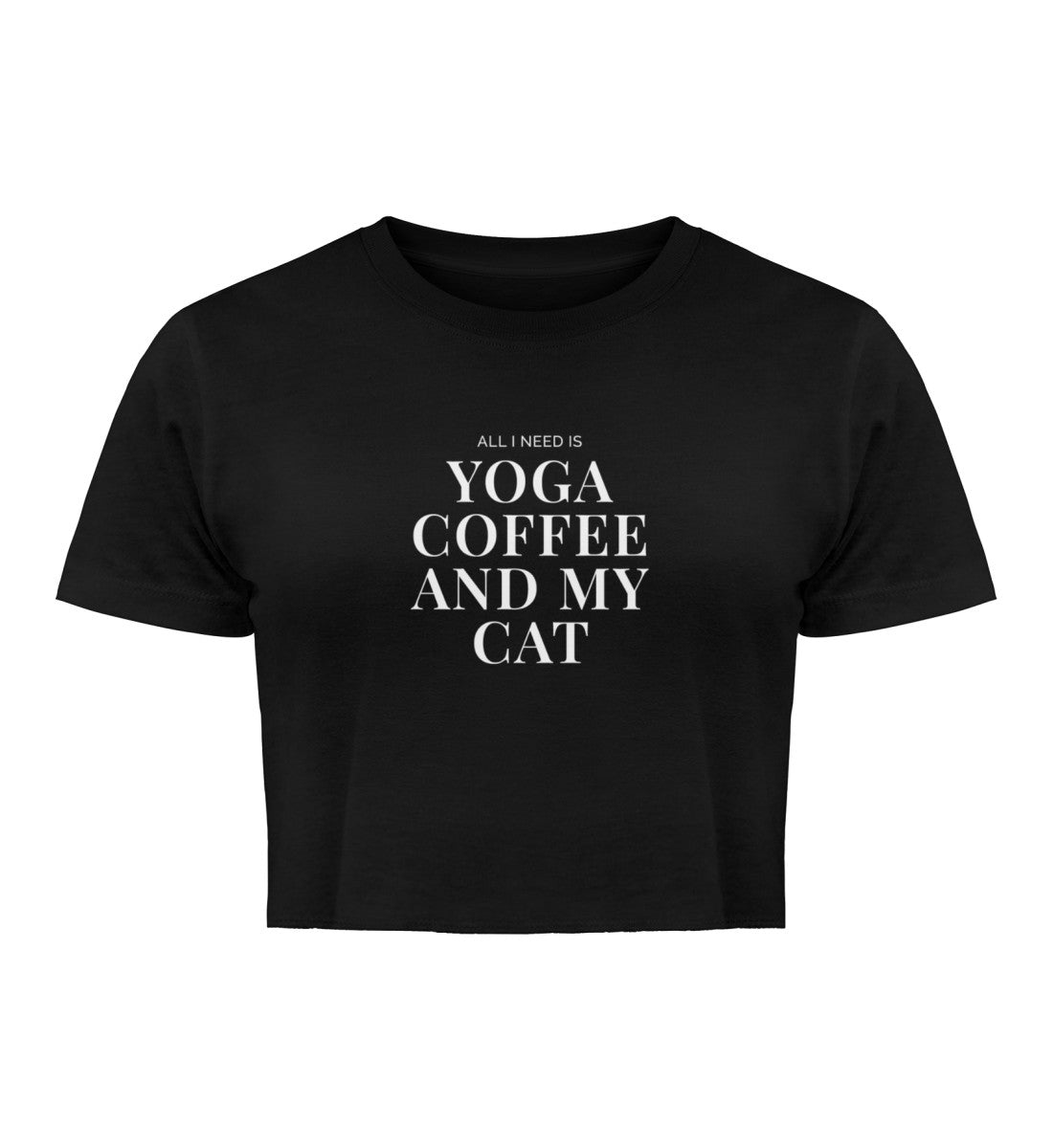 Yoga Coffee and my Cat 100% Bio Crop Top