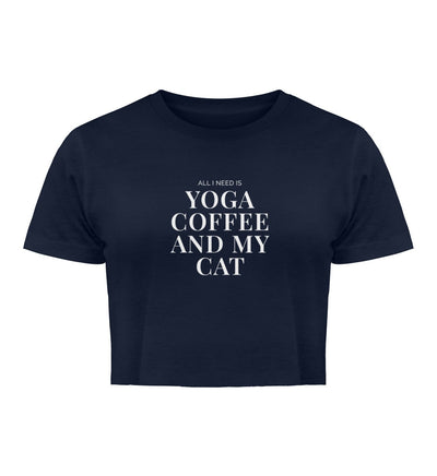 Yoga Coffee and my Cat 100% Bio Crop Top