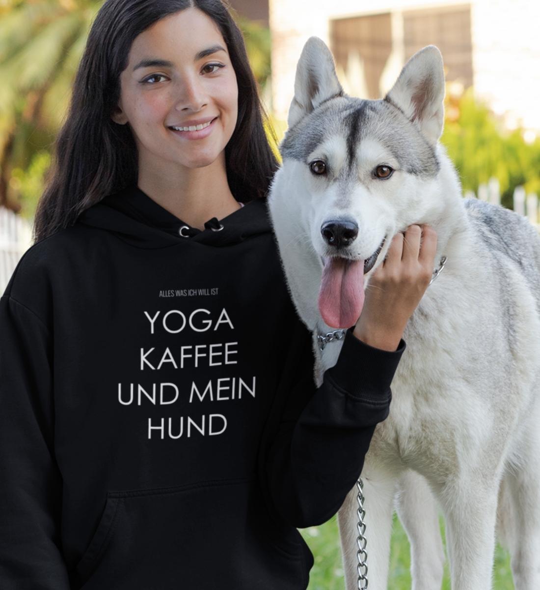 Yoga Kaffee und mein Hund Bio Hoodie Unisex