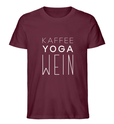 Kaffee Yoga Wein 100% Bio T-Shirt Unisex