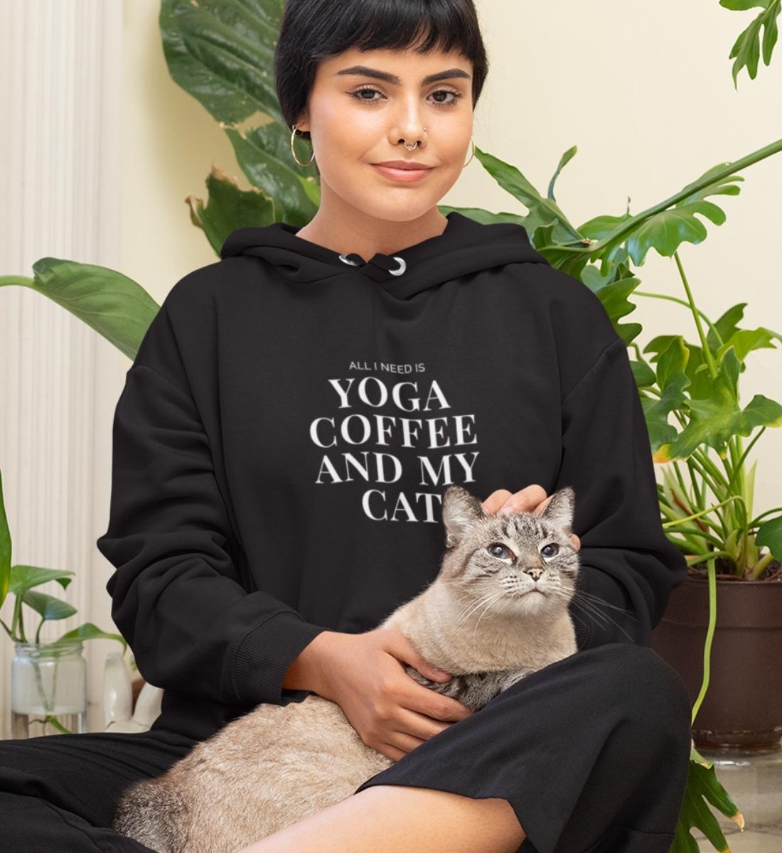 Yoga Coffee and my Cat Bio Hoodie Unisex