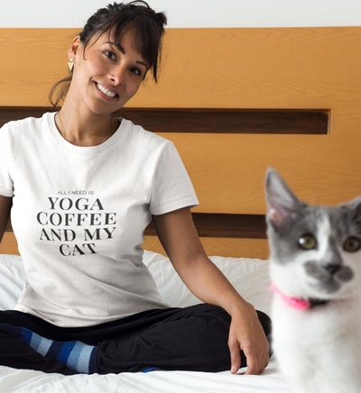 Yoga Coffee and my Cat 100% Bio T-Shirt