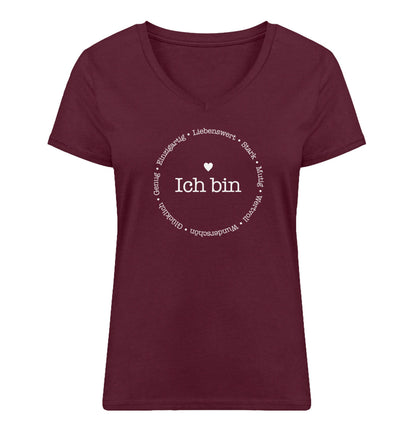 Ich bin V-Ausschnitt Bio T-Shirt