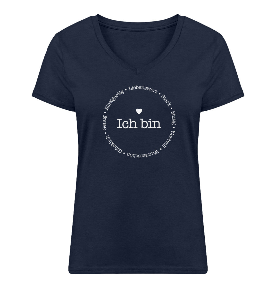 Ich bin V-Ausschnitt Bio T-Shirt